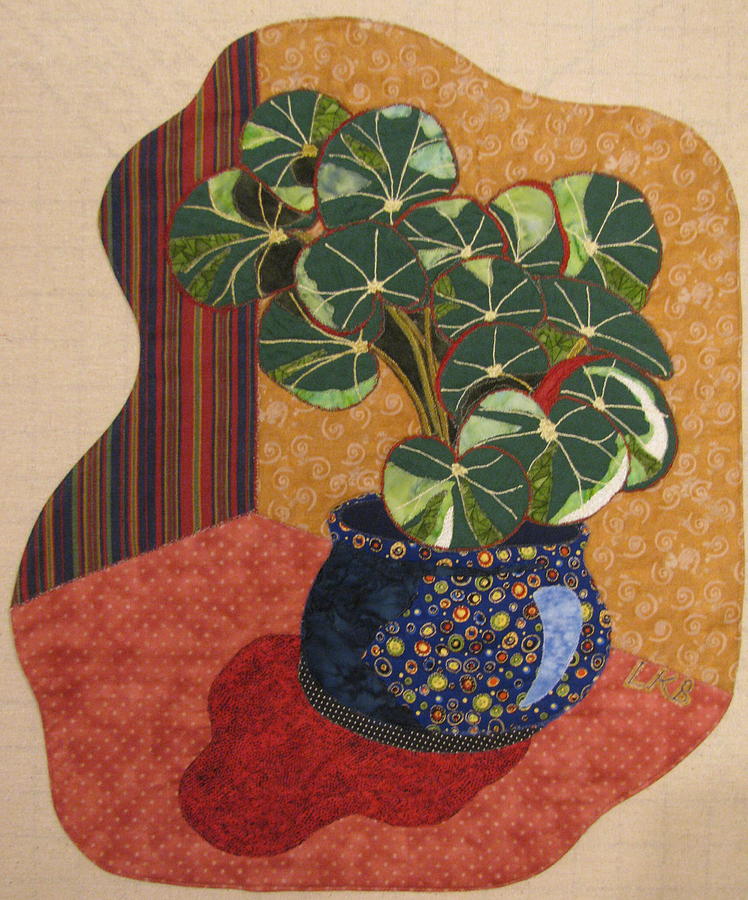 Mixed Media Tapestry - Textile - Beefsteak Begonia by Lynda Boardman