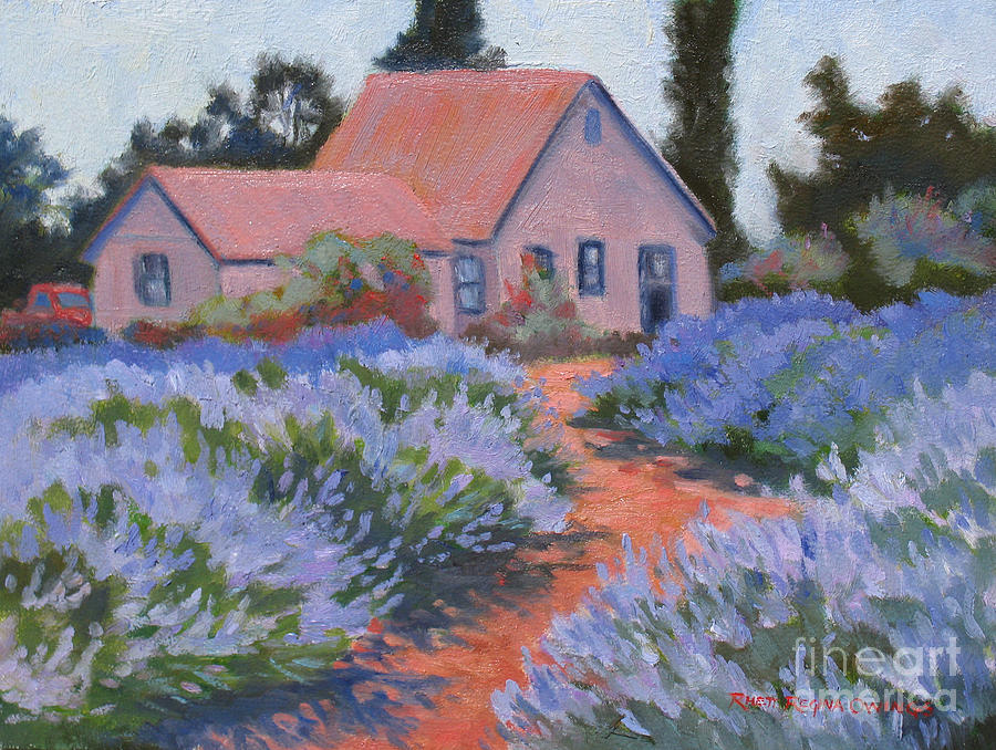 Lavender Painting - Beekman Lavender Field by Rhett Regina Owings Lavender Painting - Beekman Lavender Field by Rhett Regina Owings