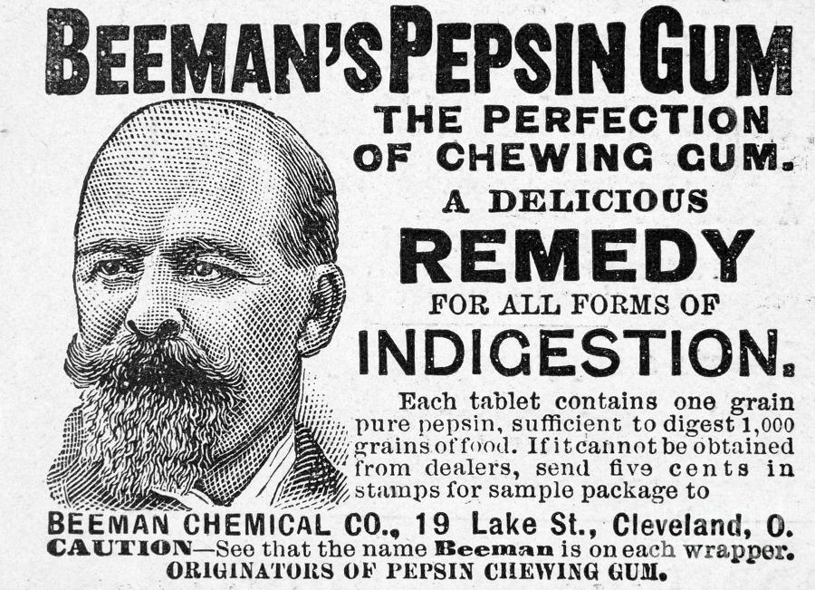 Beemans Pepsin Gum, 1895 Photograph by Granger