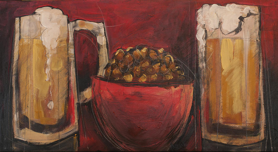 Nuts Painting - Beer And Beernuts by Tim Nyberg