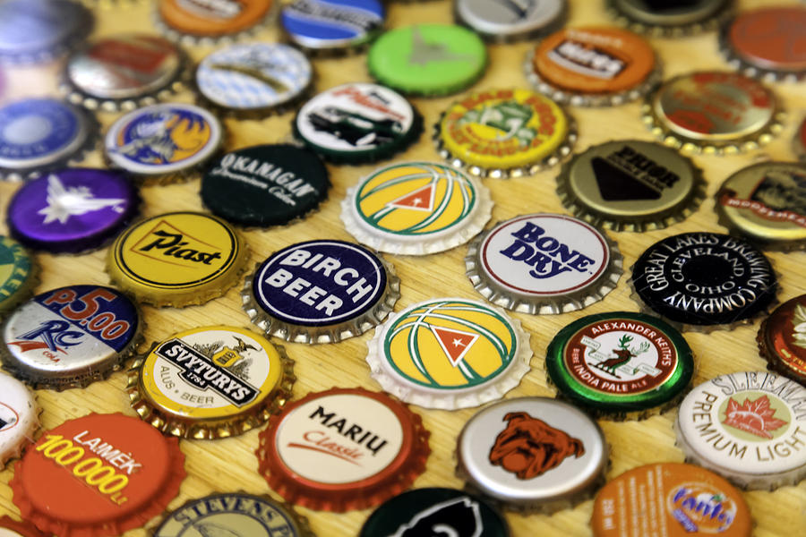 Beer And Beverage Bottle Caps Photograph