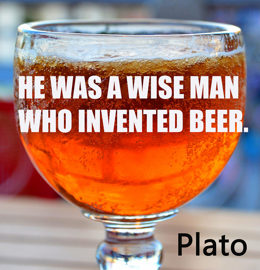 Beer quote by Plato Photograph by David Lee Thompson