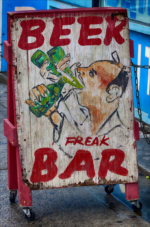 Beer Sign Coney Island Photograph