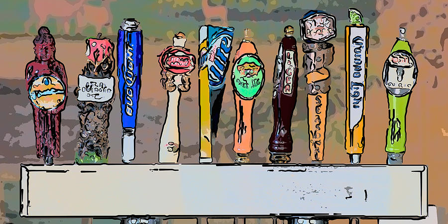 Beer Photograph - Beer Taps Duval Street Key West Pop Art Style by Ian Monk