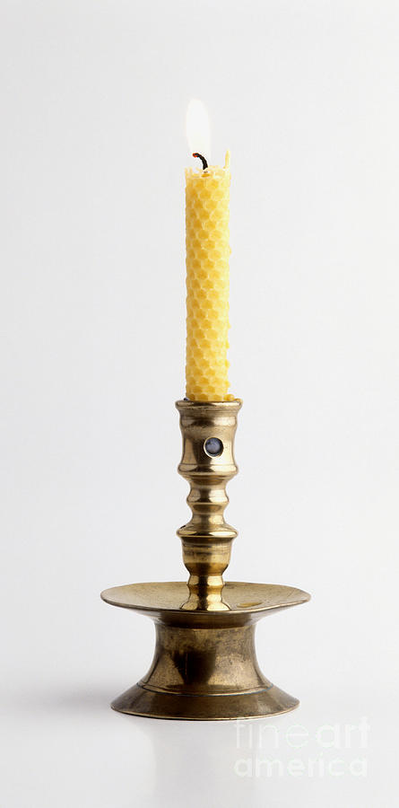 Candle Photograph - Beeswax Candle by Dave King / Dorling Kindersley / Science Museum, London
