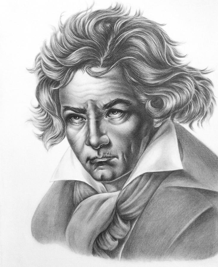 Beethoven Drawing by Amani Warrington