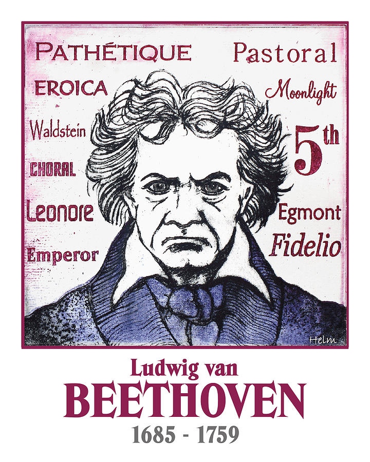Beethoven Drawing by Paul Helm