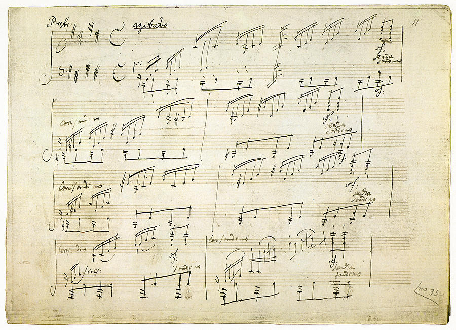 Beethoven Sonata, 1801 Drawing by Beethoven
