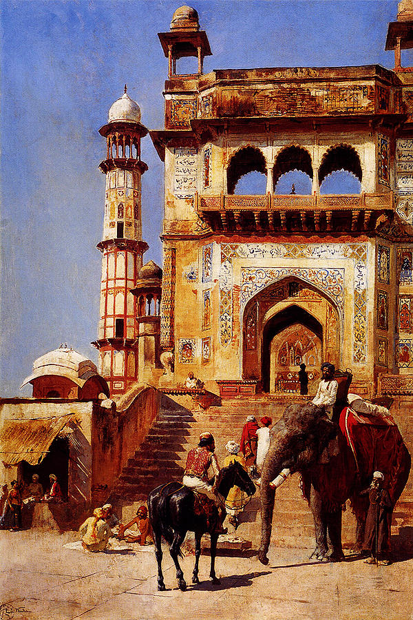 Horse Painting - Before A Mosque 1883 by MotionAge Designs
