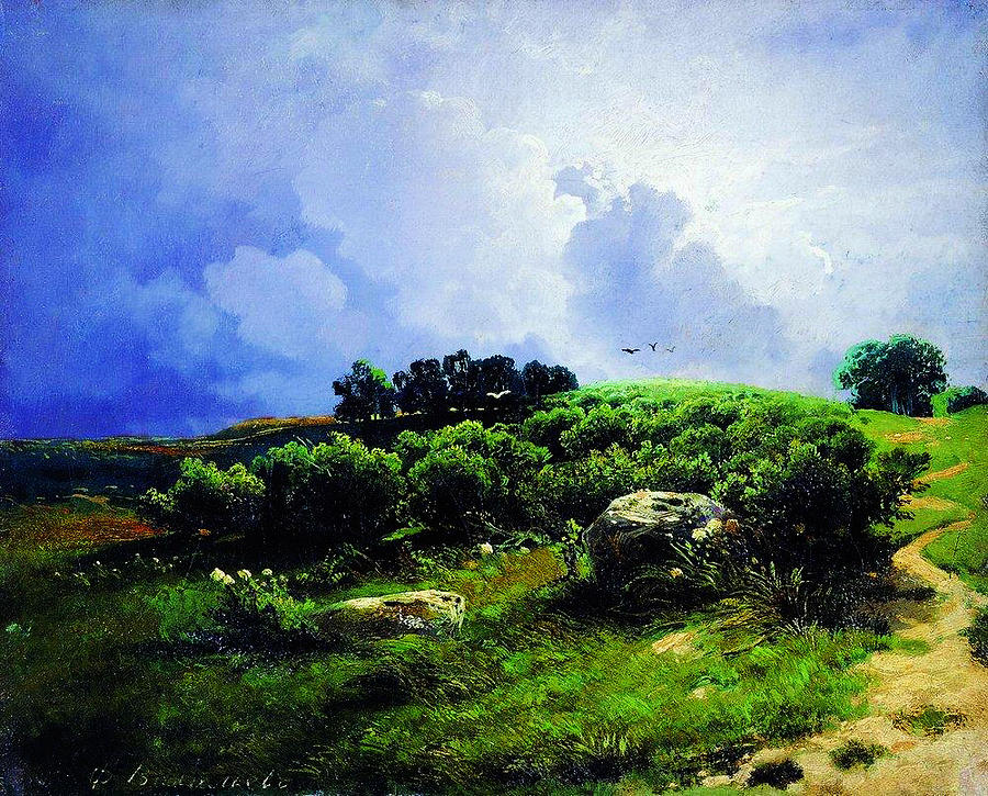 Before A Thunderstorm1869 Painting by MotionAge Designs