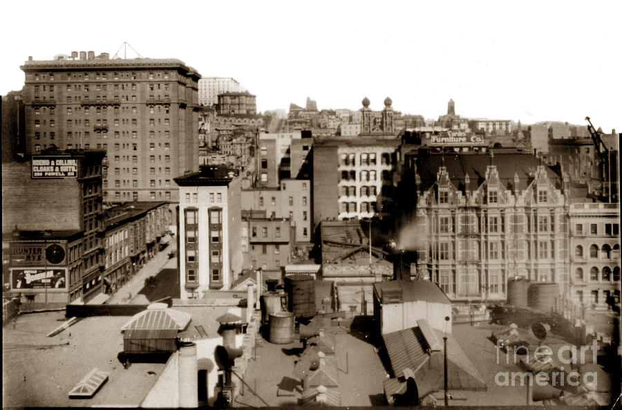 San Francisco Photograph - Nob Hill from Flood Building Before San Francisco Earthquake and Fire of April 18 1906 by Monterey County Historical Society