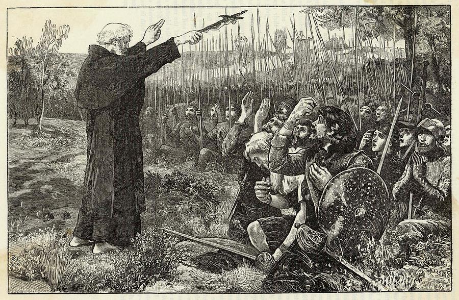 Bannockburn Drawing - Before The Battle, The Abbot by Mary Evans Picture Library