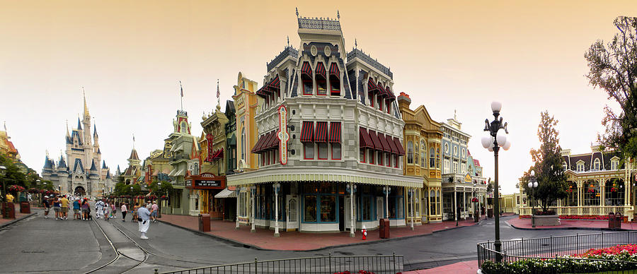 Castle Photograph - Before The Gates Open Magic Kingdom Main Street. by Thomas Woolworth