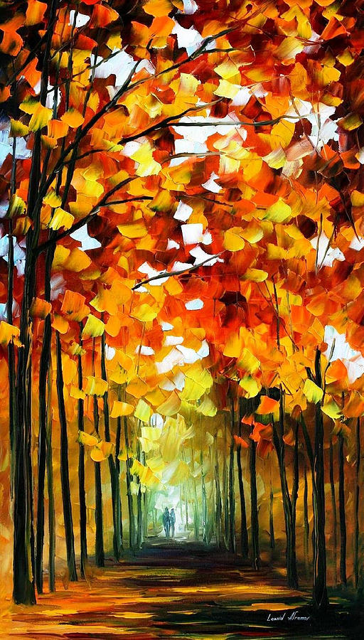 Before The Leafs Fall - PALETTE KNIFE Oil Painting On Canvas By Leonid ...