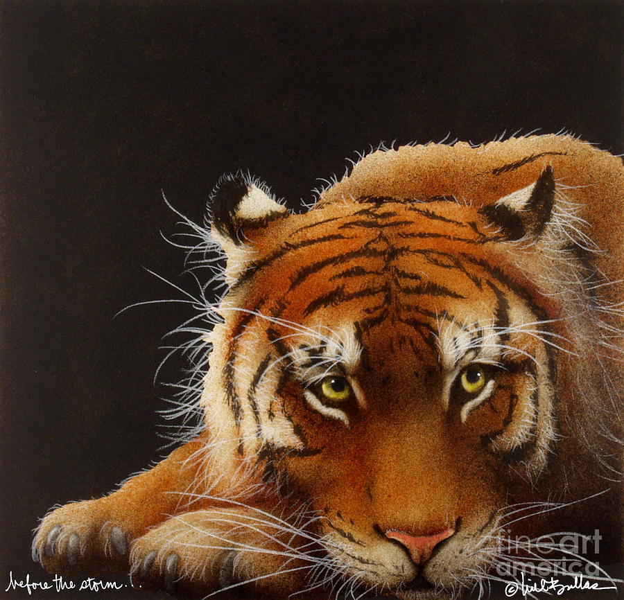 Tiger Painting - Before The Storm... by Will Bullas
