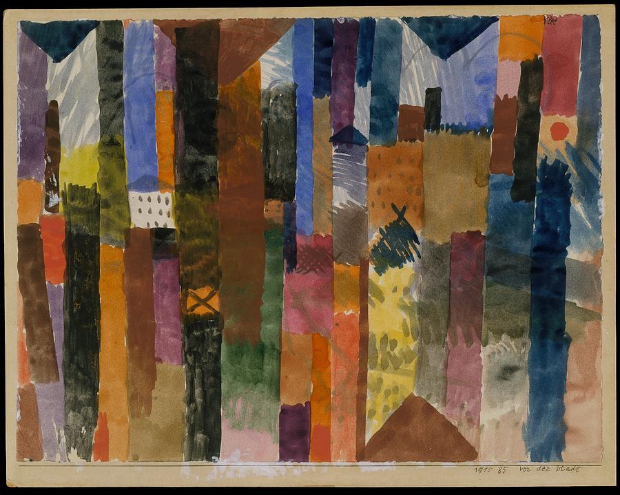 Paul Klee Drawing - Before The Town by Paul Klee