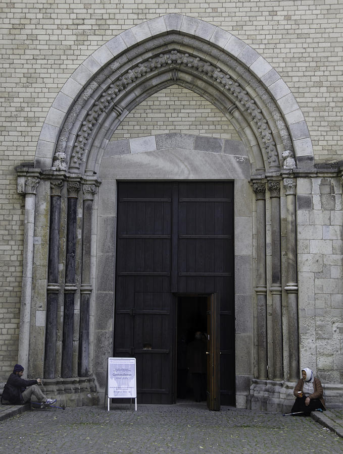 Beggars At The Church Door Photograph