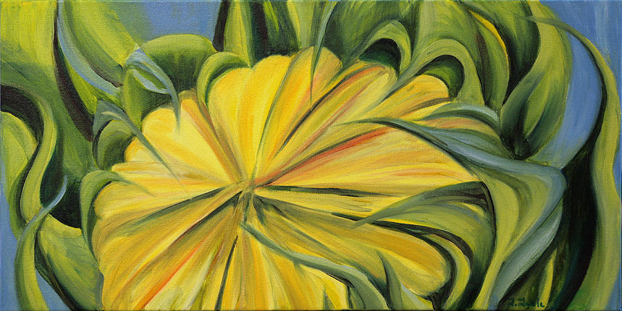 Sunflower Painting - Beginning by Trina Teele