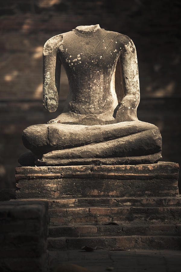 Beheaded Buddha Photograph by Maria Heyens