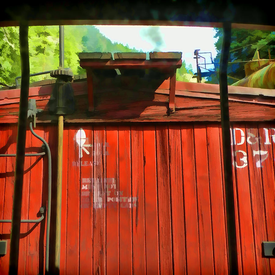 Behind the Boxcar  Silverton Durango Rail Photograph by Cathy Anderson