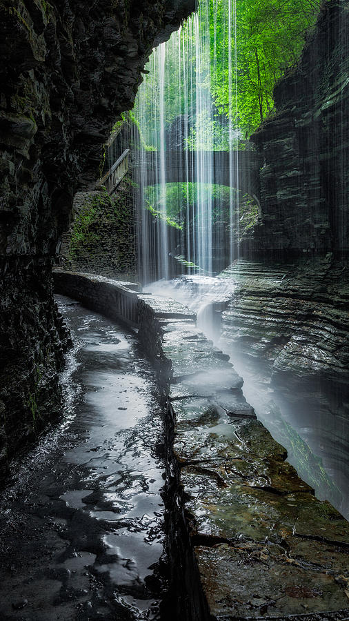 Watkins Glen Photograph - Behind the Falls by Bill Wakeley