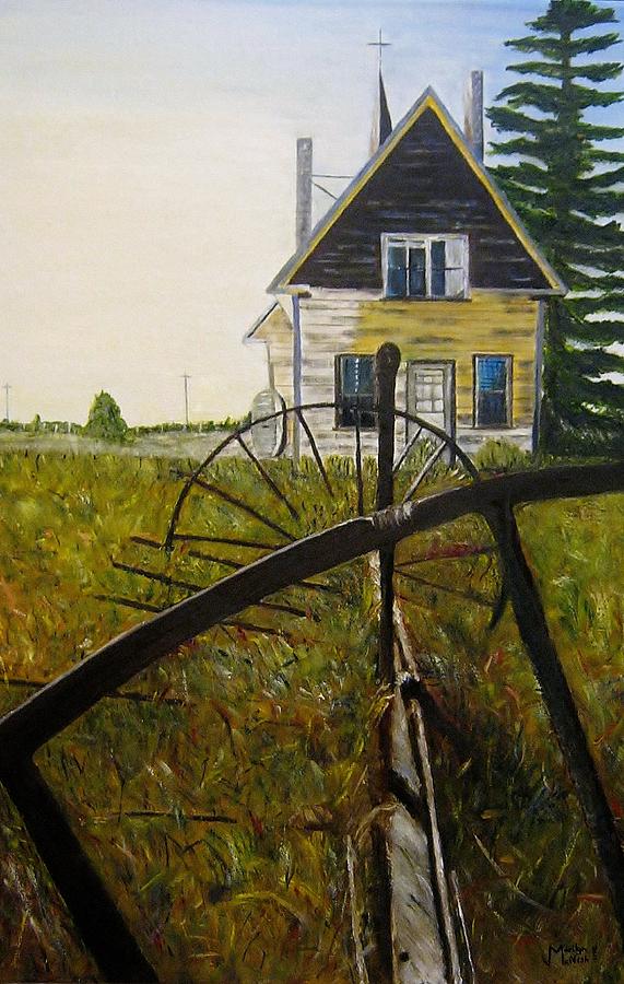 Behind the old church Painting by Marilyn McNish