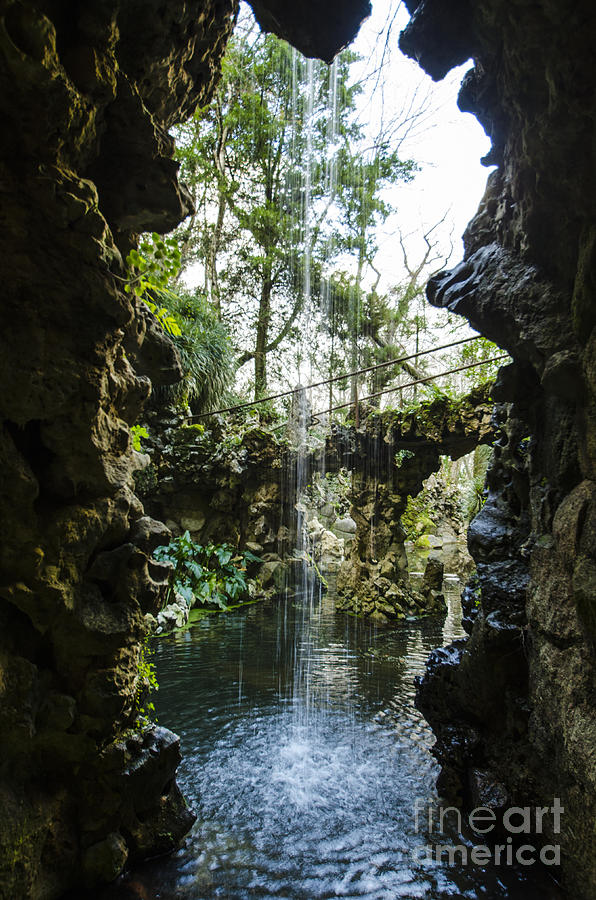 Castle Photograph - Behind the Waterfall by Deborah Smolinske