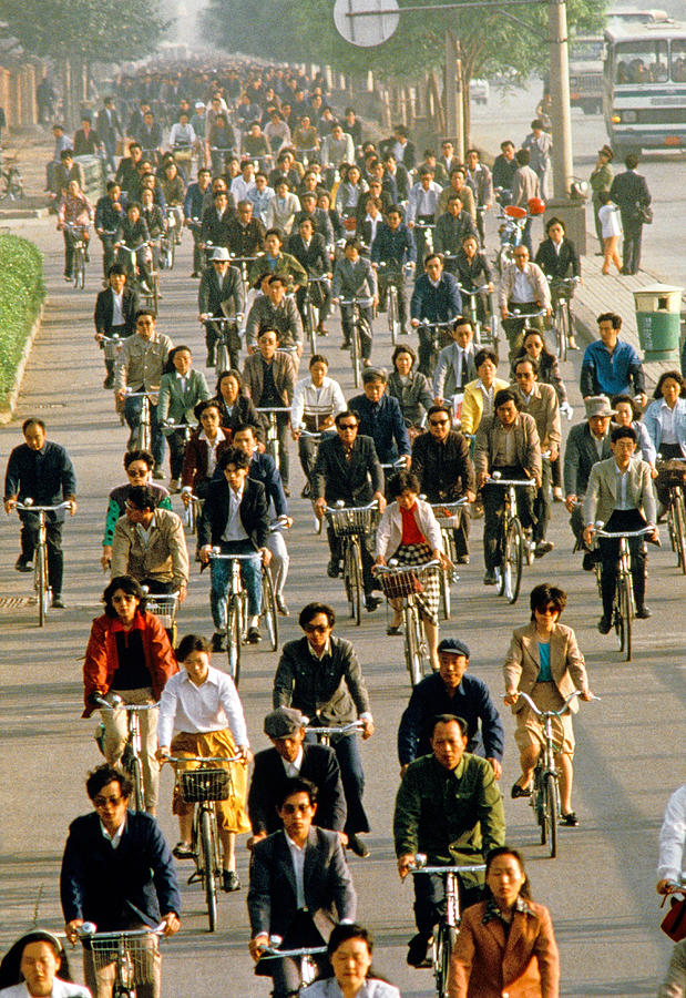 Beijing bicycles 1988 Photograph by Dennis Cox