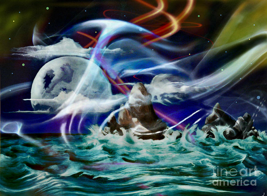 Beings of Eternal Light and Water Painting by David Neace