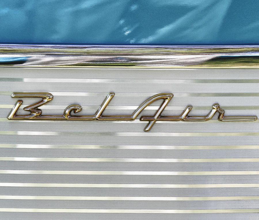 Vintage Photograph - Bel Air Auto Insignia by Tony Grider