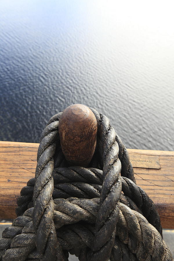 Belaying pin and calm sea Photograph by Ulrich Kunst And Bettina Scheidulin
