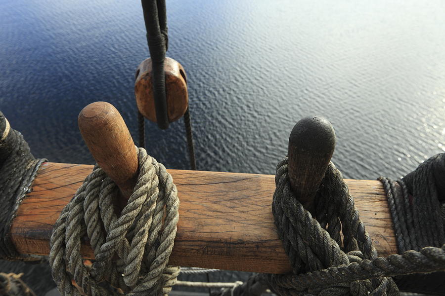 Belaying pins and calm sea Photograph by Ulrich Kunst And Bettina Scheidulin