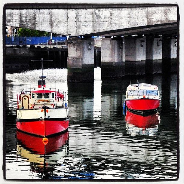 Summer Photograph - #belfast #boats #dawn #summer #river by Carina Ro