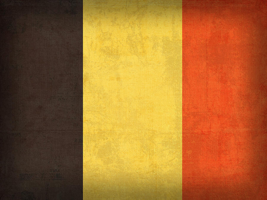 Belgium Flag Vintage Distressed Finish Mixed Media by Design Turnpike