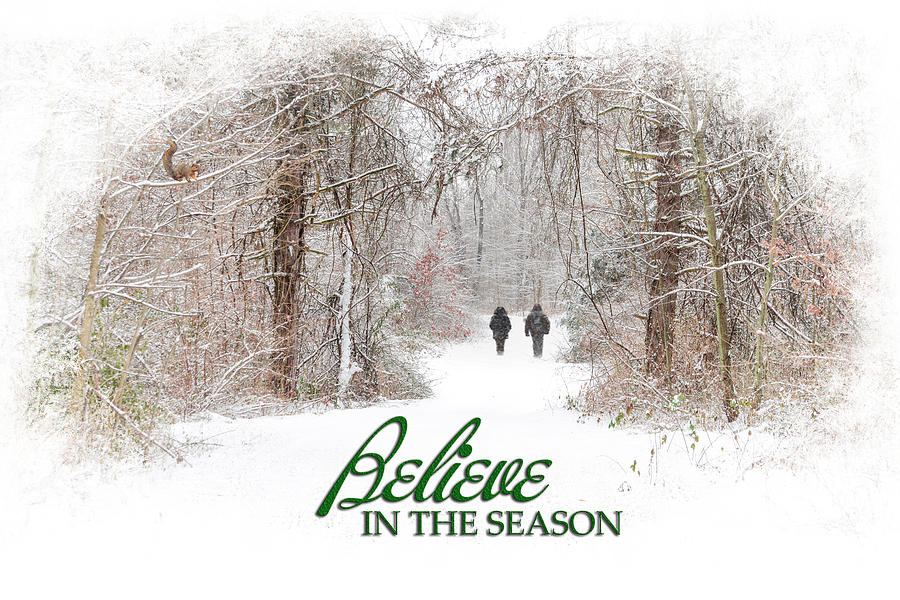 Believe in the Season Greeting Card Photograph by Mary Timman