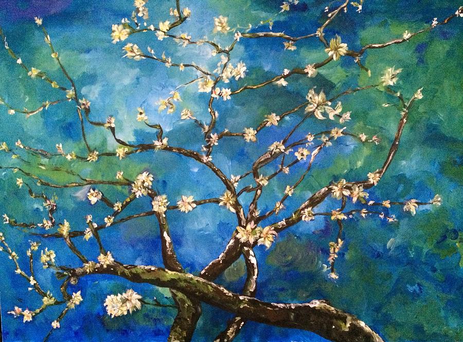 Belindas Almond Blossoms Painting by Belinda Low