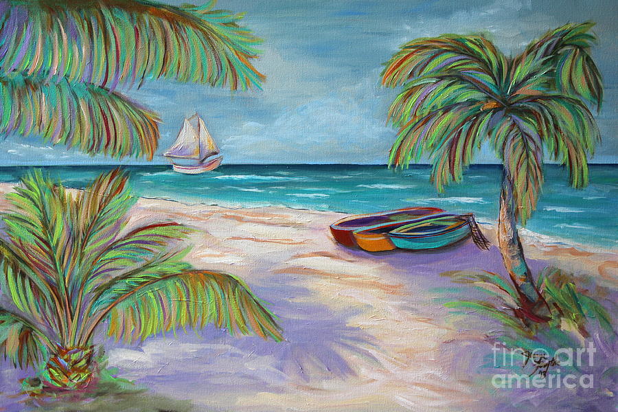 Belize Beach Painting by Jeanne Forsythe