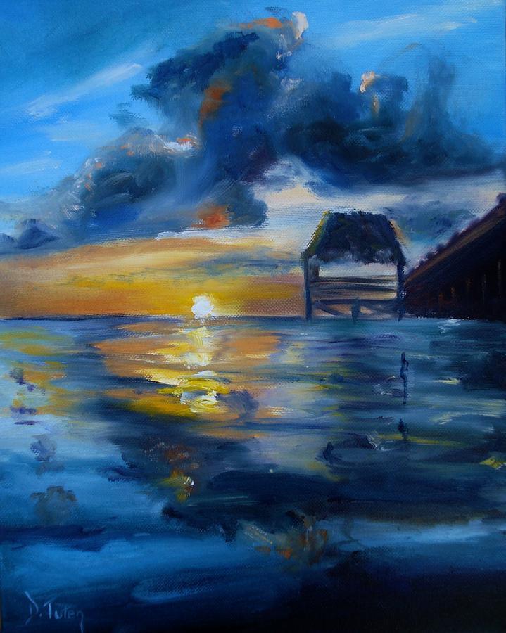 Belizean Sunrise Painting by Donna Tuten