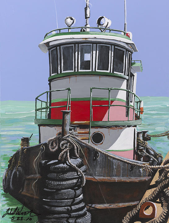 Belizean Tug Boat Painting by John Westerhold - Fine Art America