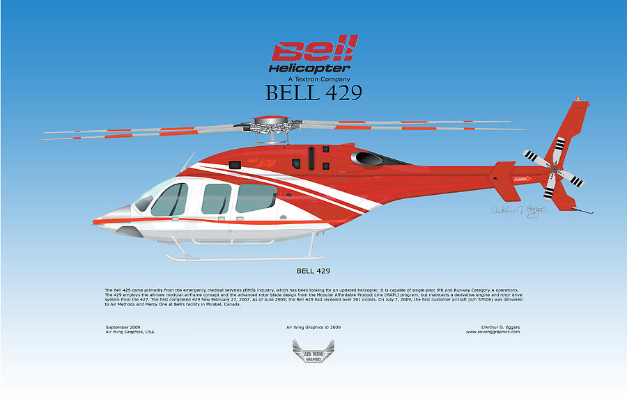 Bell 429 Digital Art by Arthur Eggers