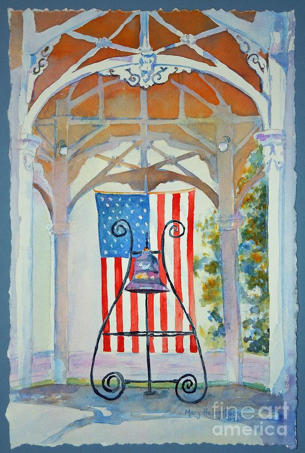 Bell and Flag Painting by Mary Haley-Rocks