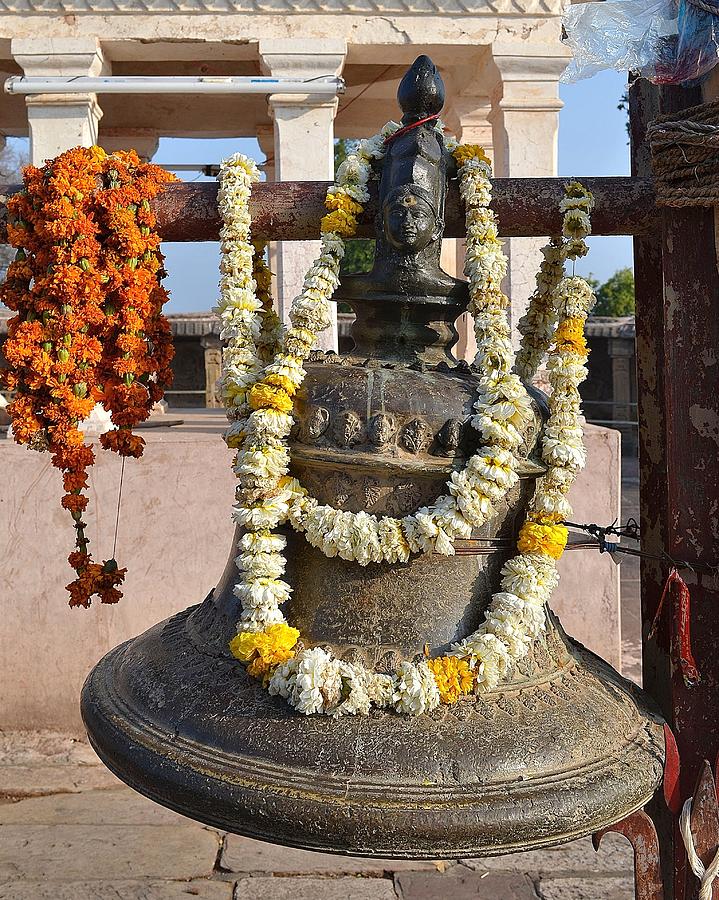 Bell at the Temple of the 64 Yoginis - Jabalpur India Photograph by Kim Bemis