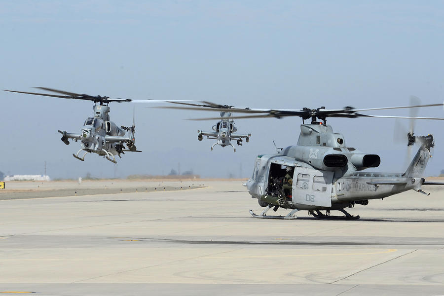 Bell-Boeing UH-1W Huey AH-1Z Viper NAF el Centro February 19 2015 Photograph by Brian Lockett