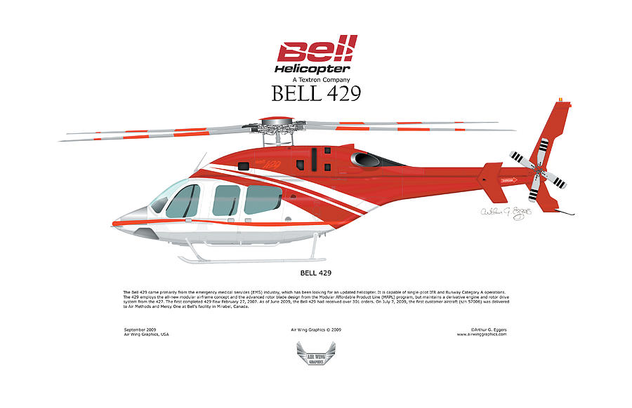 Bell Helicopter 429 Digital Art by Arthur Eggers