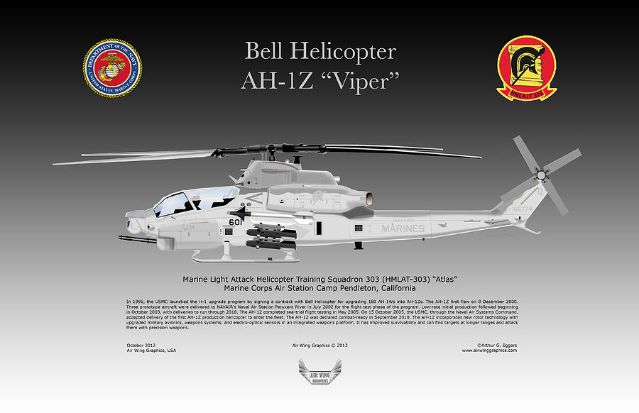 Bell Helicopter AH-1Z Viper Digital Art by Arthur Eggers