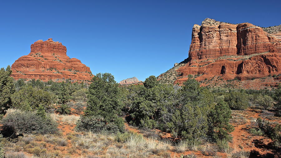 Bell Rock and Courthouse Butte Photograph by Penny Meyers