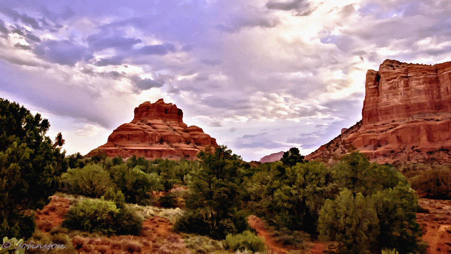 Abstract Painting - Bell Rock Vortex Painting by Bob and Nadine Johnston