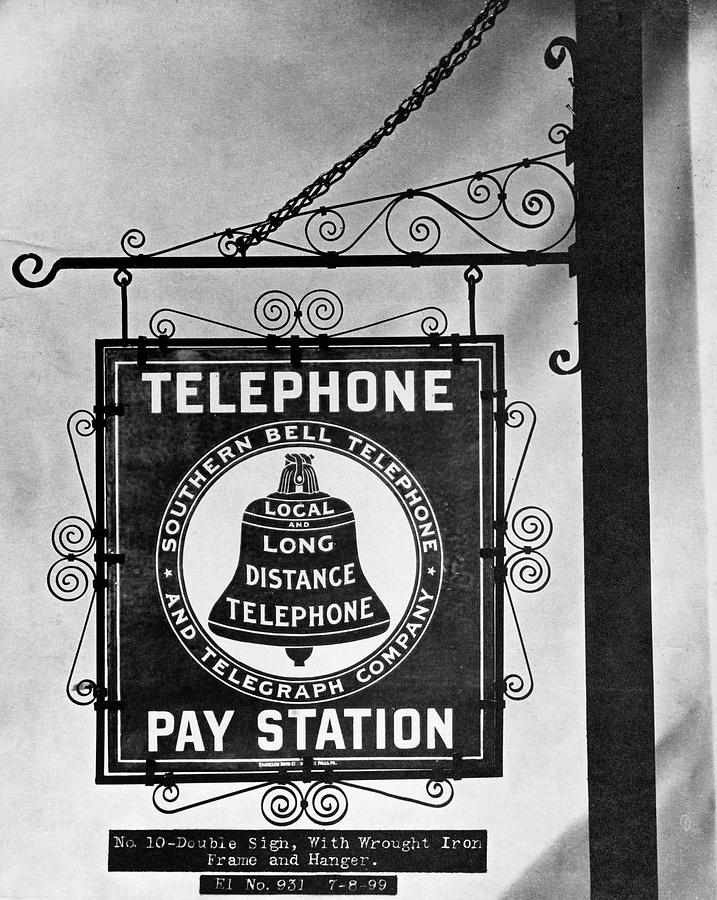 Bell Telephone Sign, C1899 Photograph by Granger Bell Telephone Sign, C1899 Photograph by Granger