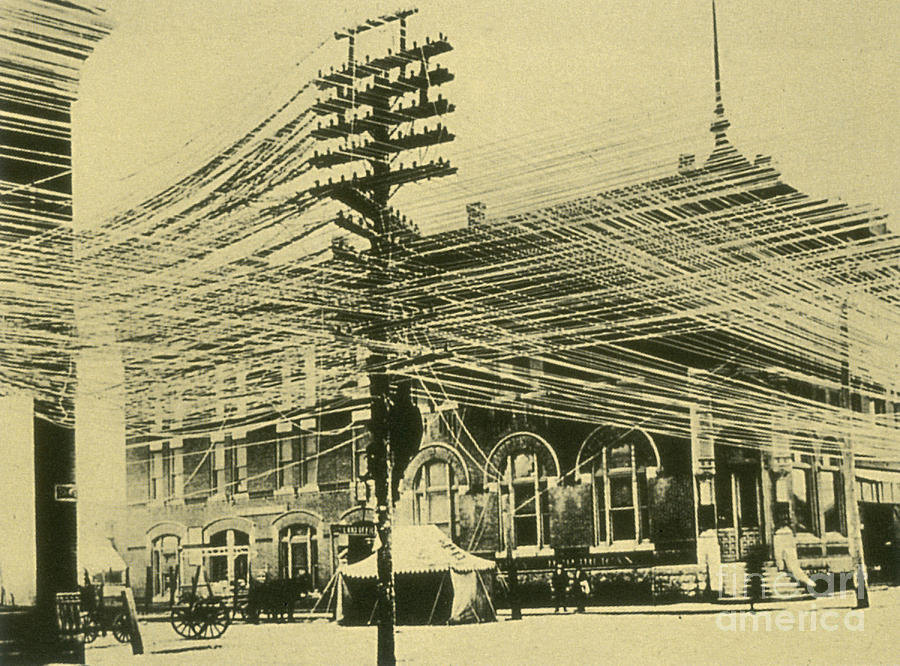 Science Photograph - Bell Telephone System Wires 1900 by Science Source