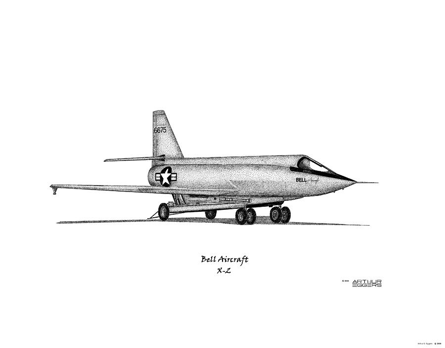 Bell X-2 Drawing by Arthur Eggers